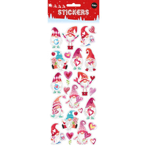 CHRISTMAS STICKERS - SANTA CLAUS PINK WITH GLITTER