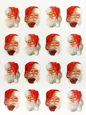 EXCLUSIVE CHRISTMAS STICKERS - SANTA HEADS/MERRY CHRISTMAS