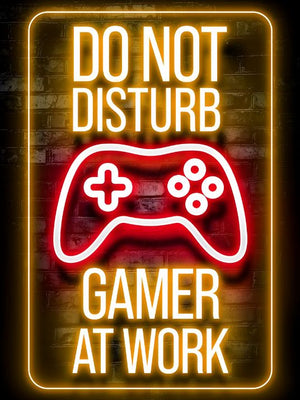 Neon Gaming poster - Gamer at work