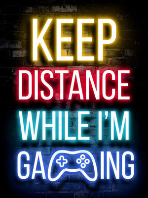Neon Gaming poster - Keep Distance