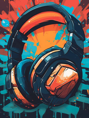 Graffiti Gaming Poster - Headphones