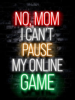Neon Gaming poster - I cant pause