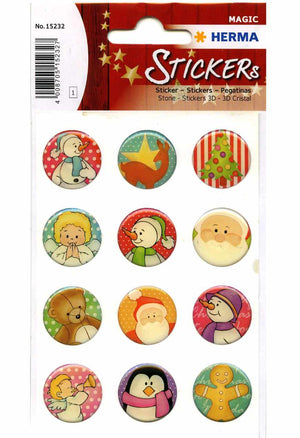 Round Christmas Tags - Stickers
