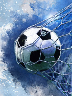 The ball in the net, scoring! - Football poster
