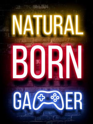 Neon Gaming poster - Natural Born Gamer
