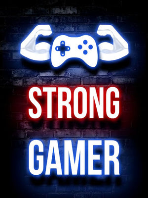 Neon Gaming poster - Strong Gamer