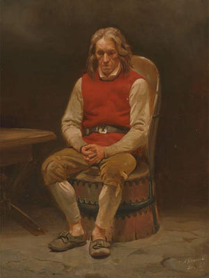 Seated farmer by Adolph Tidemand