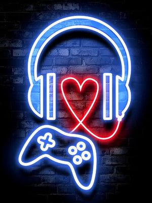 Neon Gaming Poster - Heart