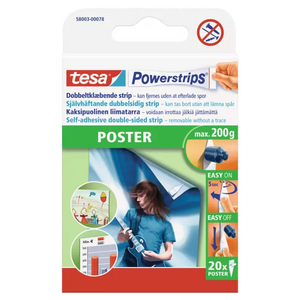 Tesa Powerstrips for montering av plakater på vegg