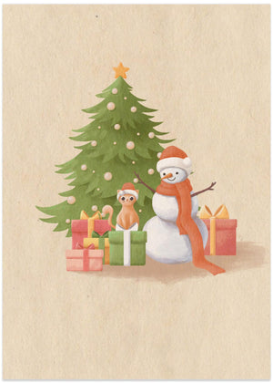 Snowman And Cat