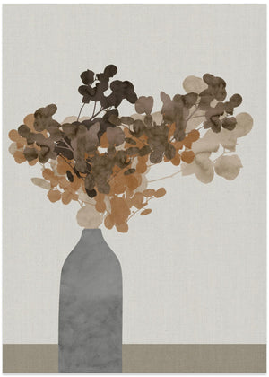 Rust Brown Dried Flowers In Vase On Table 2
