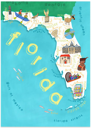 Illustrated map of Florida