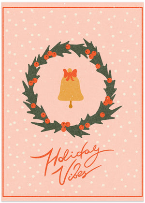 Christmas wreath with bell and bow