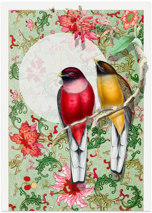 Vibrant Birds Floral Pattern