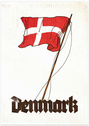 Danish Flag Vintage Illustration