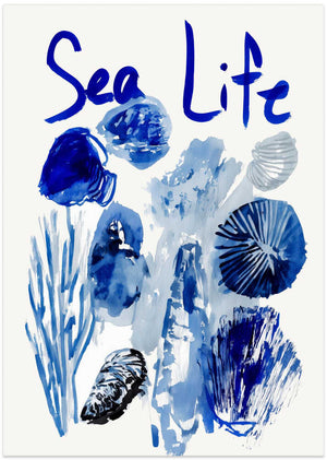 Indigo Sea Life Watercolor