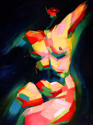 Cubistic Sitting Nude - Pop Art poster