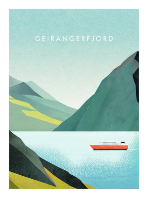 Geirangerfjord - Art poster by Henry Rivers
