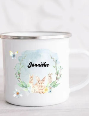 Easter enamel cup with your own name