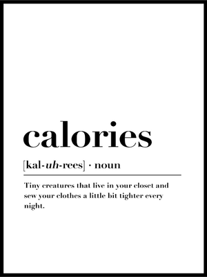 Calories - Typografisk plakat til kjøkken - Plakatbar.no
