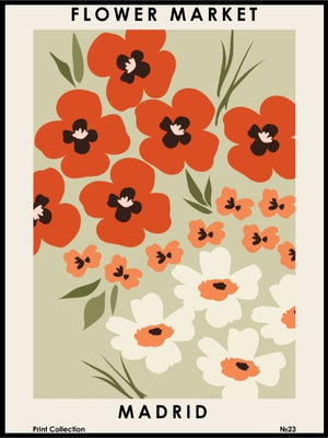 Flower Market Madrid Plakat eller Lerret - Plakatbar.no