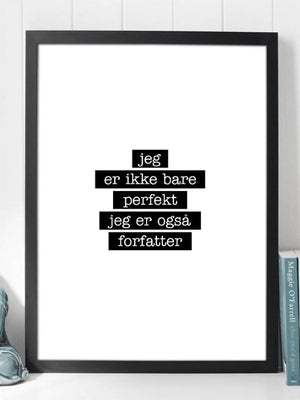 Forfatter - Jeg er ikke bare perfekt Plakat - Plakatbar.no
