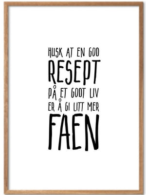 Gi litt mer FAEN plakat - Plakatbar.no