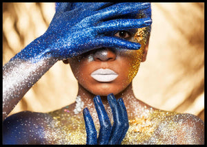 Golden blue model Plakat - Plakatbar.no