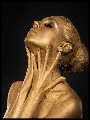 Golden Woman's Face. Art concept Poster - Plakatbar.no