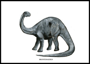 Håndtegnet dinosaur til barnerom - Brontosaurus - Design av Hugøy - Plakatbar.no