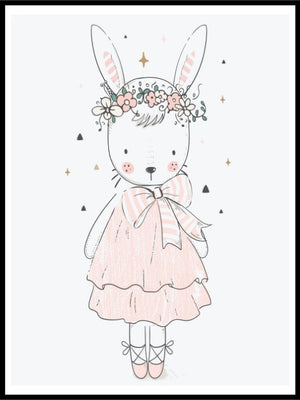 Håndtegnet kanin - søt plakat - Plakatbar.no
