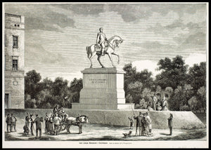 "Karl Johans monument i Christiania" av Oscar Wergeland - plakat eller lerret - Plakatbar.no