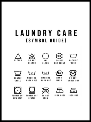 Laundry Care Poster - Hvit - Plakatbar.no