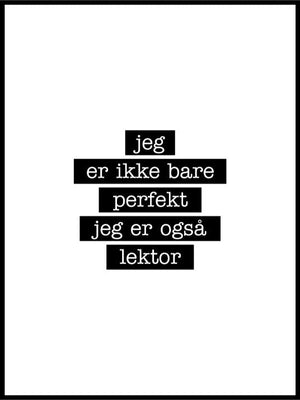 Lektor - Jeg er ikke bare perfekt Plakat - Plakatbar.no