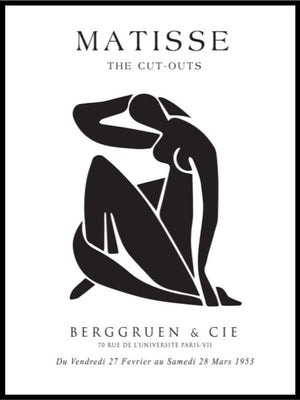 Matisse Figure - Black/White Poster - Plakatbar.no