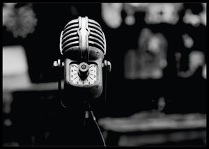 Old vintage microphone in an attic - Poster - Plakatbar.no
