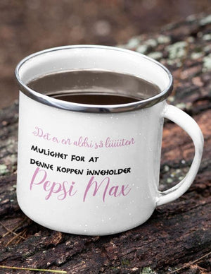 Pepsi Max koppen - Emaljekopp med sølvkant - Plakatbar.no