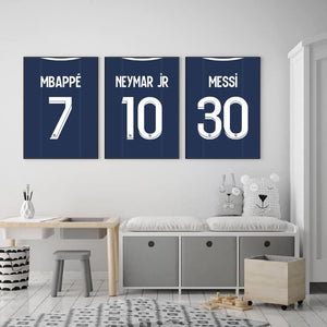 Plakatsett med Messi, Neymar og Mbappe - 3 stk plakater - Plakatbar.no