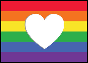 Prideflagget med hjerte - Plakat - Plakatbar.no