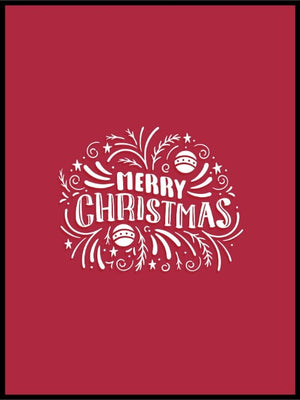 Rød Merry Christmas - Juleplakat - Plakatbar.no
