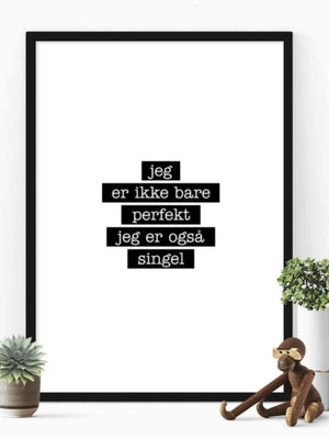 Singel - Jeg er ikke bare perfekt Plakat - Plakatbar.no
