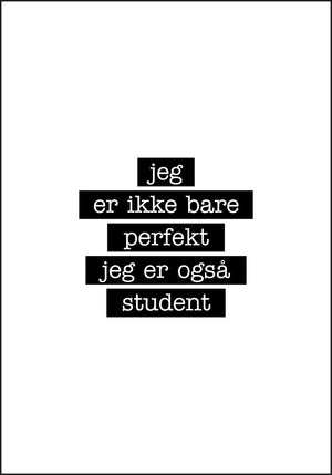Student - Jeg er ikke bare perfekt Plakatt - Plakatbar.no