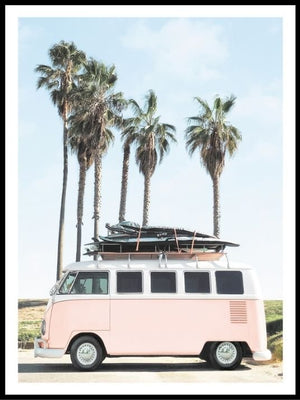 Vintage Van and palms - Poster - Plakatbar.no