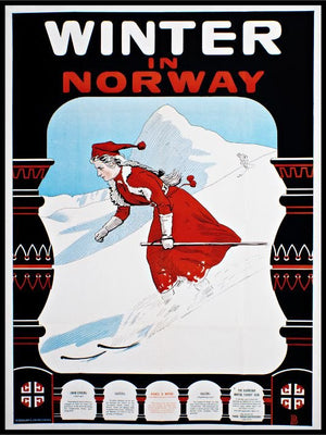 Winter in Norway - Vintage skiplakat - Plakatbar.no