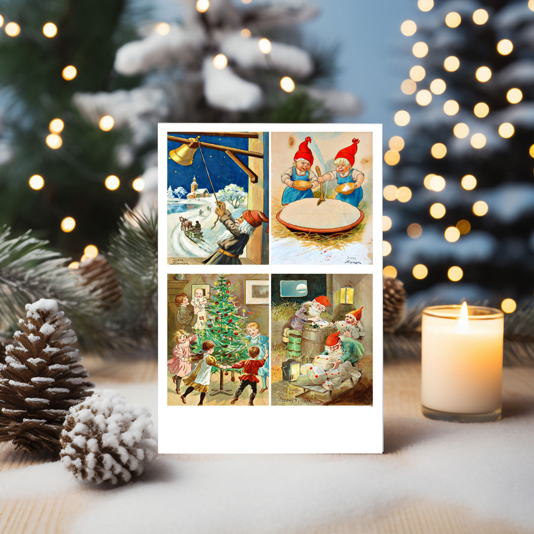 Julekort med nostalgiske motiv av Jenny Nyström 02 - 10pk