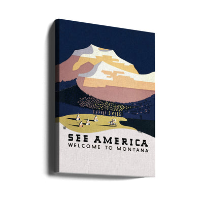See America. Welcome To Montana (1936) Travel Poster By Richard Halls