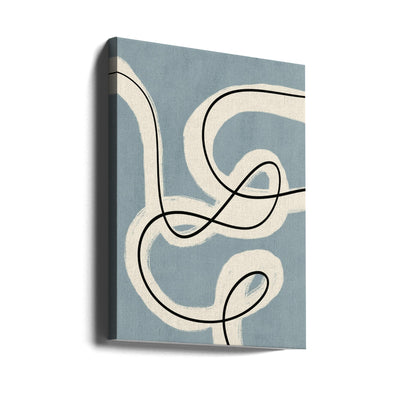 Minimalist line art in blue grey