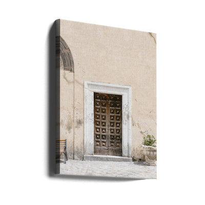 Brown door in Maratea, Italy