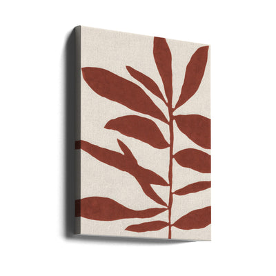 Linocut Branch #3 : Saffron Red