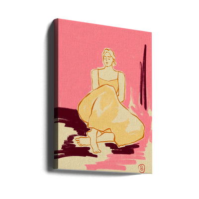 Seated Figure In A Flowing Dress